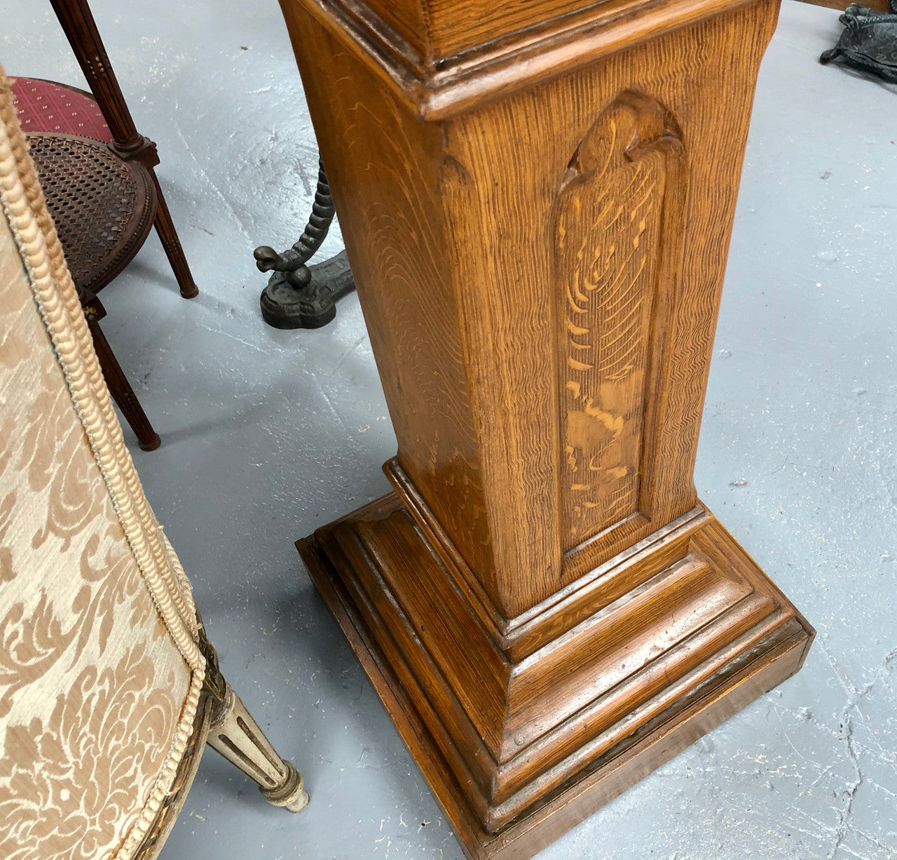 Lovely Antique Faux Oak Pedestal