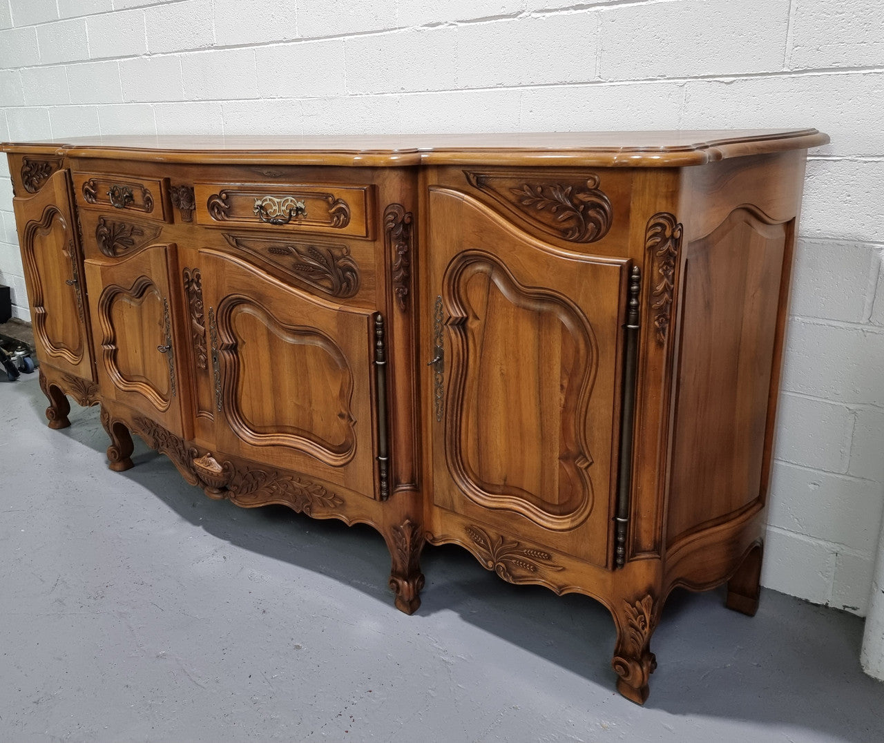 Amazing Grand Louis XV Style Walnut Four Door Beautifully Carved Sideboard | Antique & Vintage | Moonee Ponds Antiques | Australia Wide Delivery