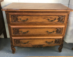 Lovely Provincial Oak Three Drawer Commode | Antique & Vintage | Moonee Ponds Antiques | Australia Wide Delivery
