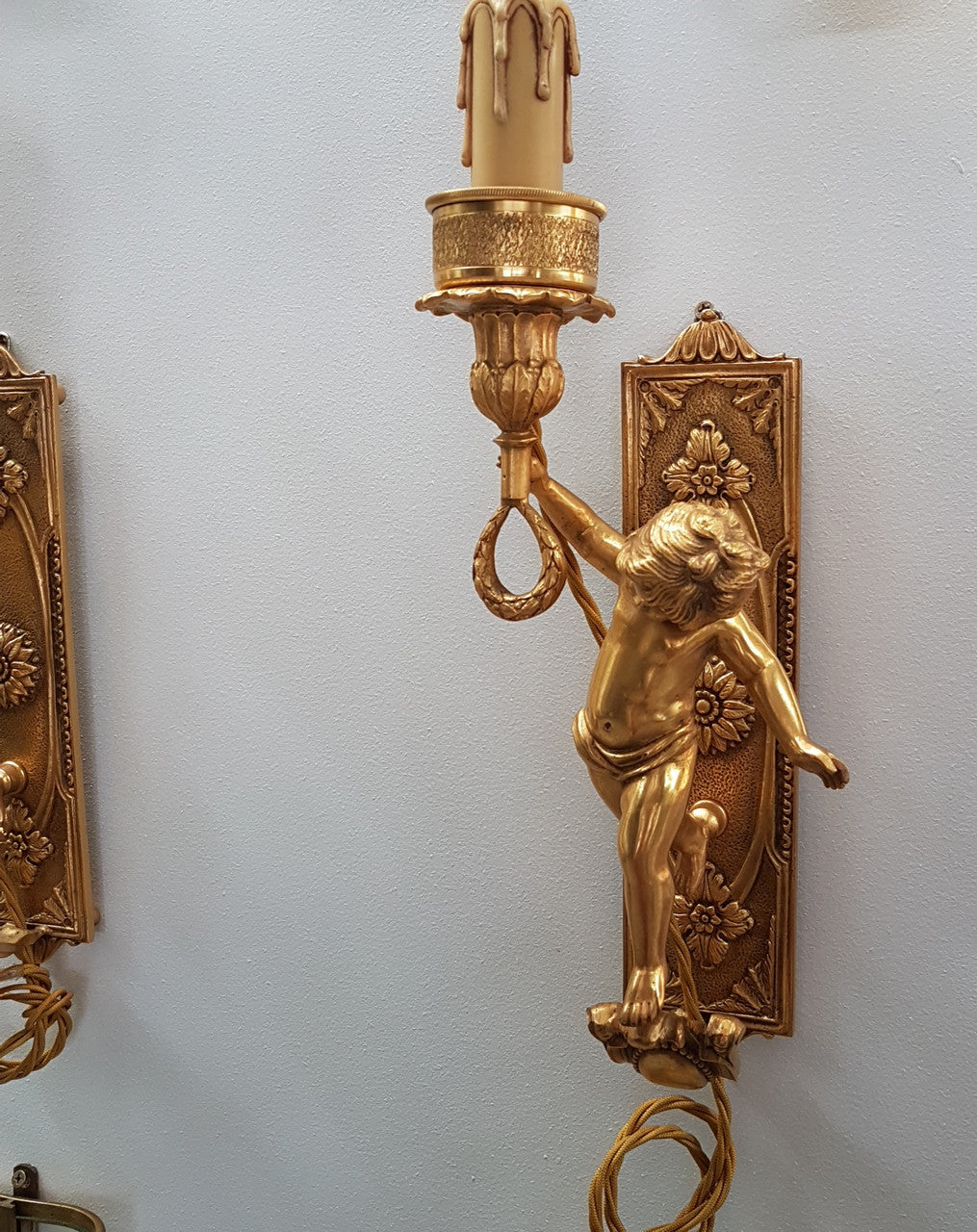 A Pair Of Extremely Decorative Cherub Wall Lights-Sconces | Antique & Vintage | Moonee Ponds Antiques | Australia Wide Delivery