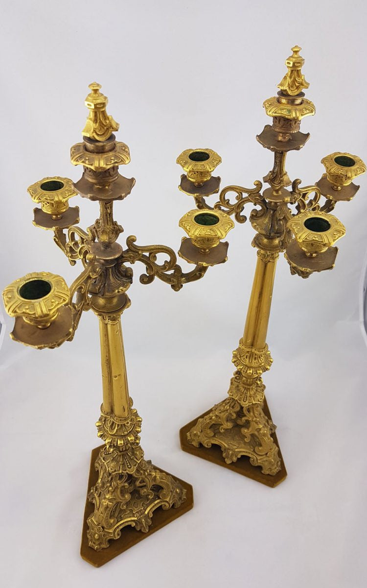 French Gilt Bronze Candlesticks Holder | Antique & Vintage | Moonee Ponds Antiques | Australia Wide Delivery