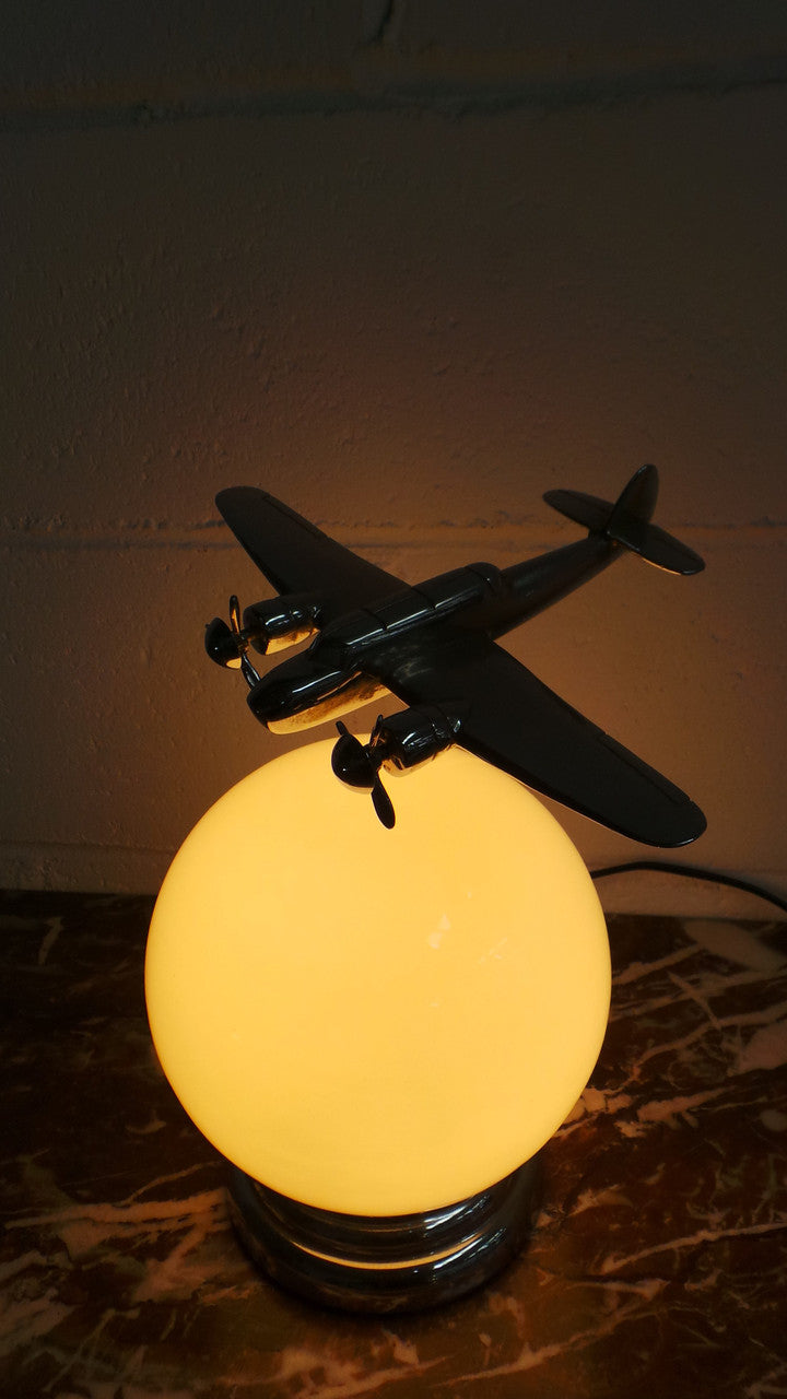 Rare Art Deco Aeroplane Lamp