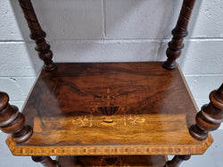 Victorian Beautifully Inlaid Walnut Three Shelf What-Not | Antique & Vintage | Moonee Ponds Antiques | Australia Wide Delivery