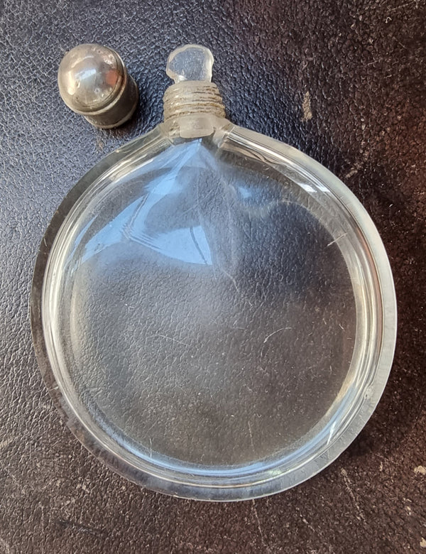 Simple but beautiful Antique silver and cut crystal perfume bottle . It also so has a lovely small internal stopper see photos. It is in good original condition.