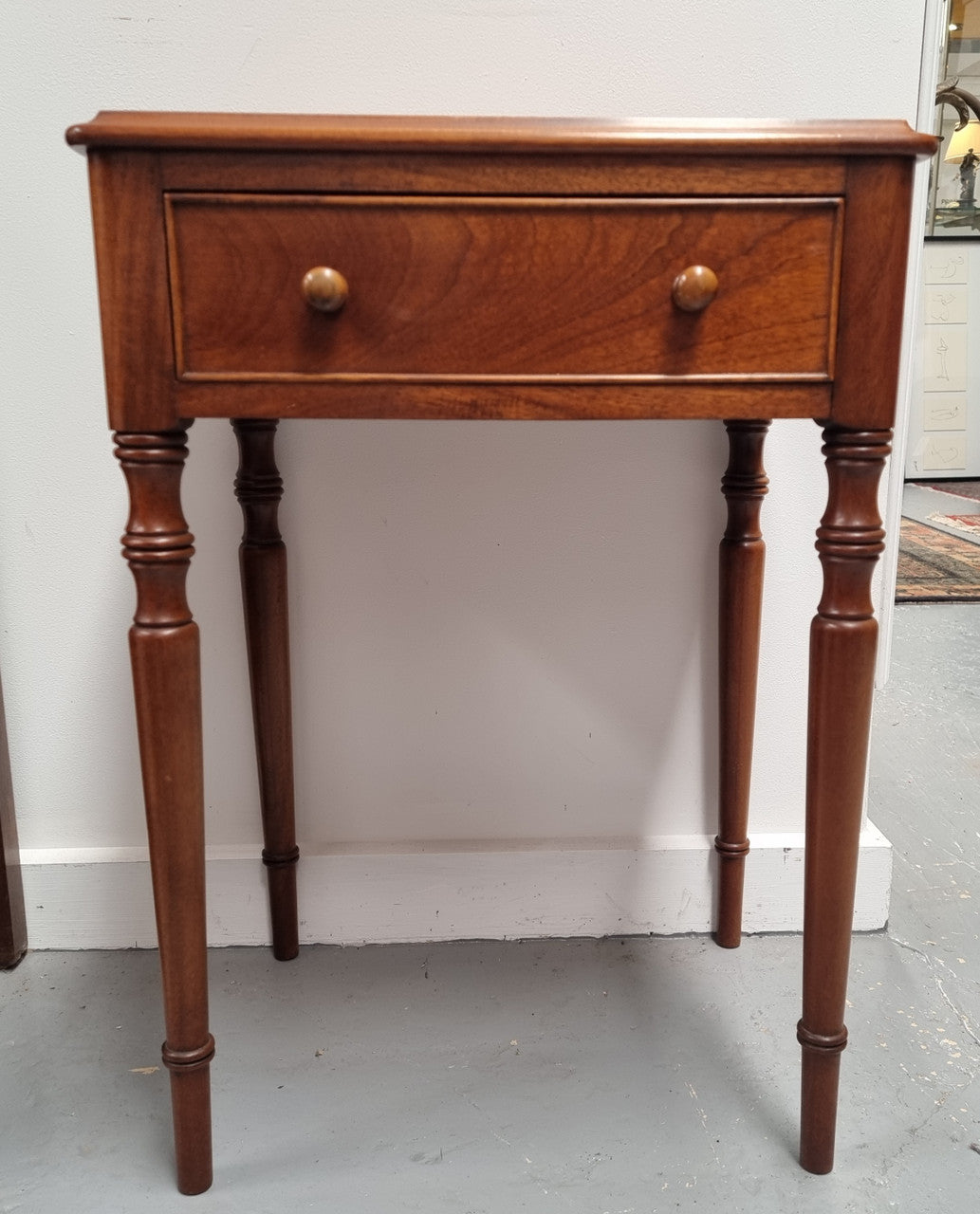 Single Mahogany One Drawer Bedside