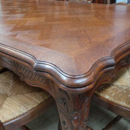 Large Carved French Oak Extension Table