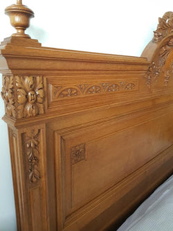 French Henry II Oak Queen Size Bed | Antique & Vintage | Moonee Ponds Antiques | Australia Wide Delivery