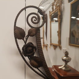French Art Deco Wrought Iron Wall Mirror