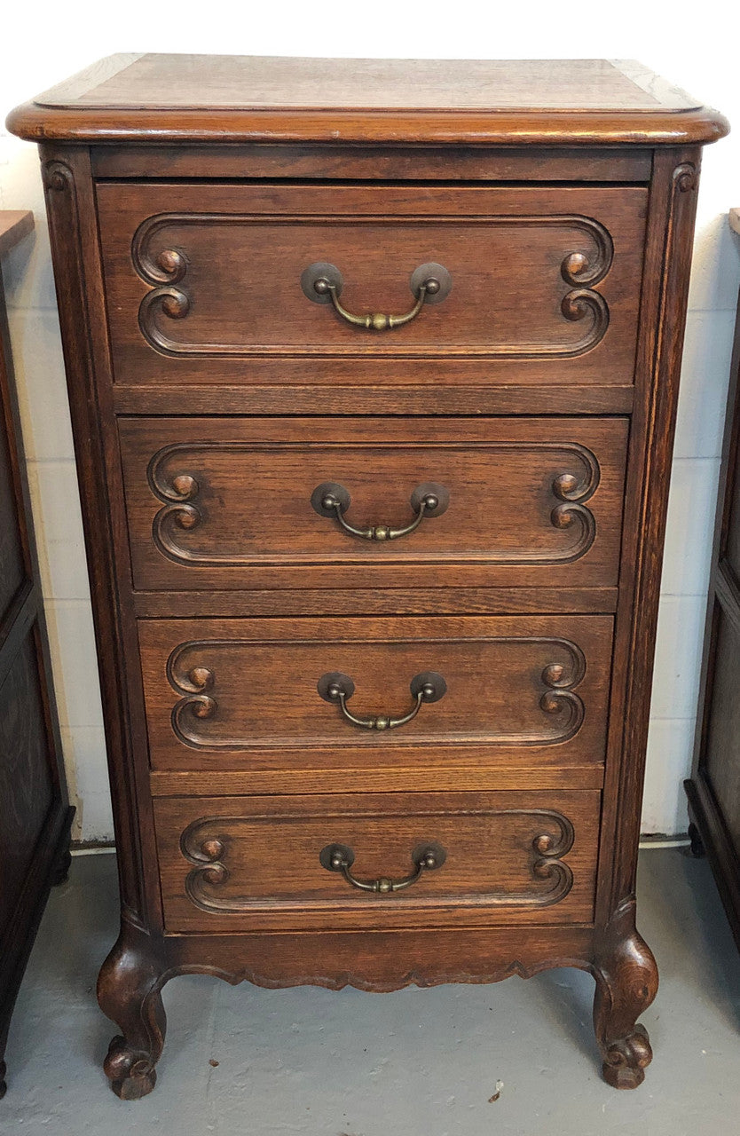 Antique French Oak Louis XV Style 4 Drawer Bedside Cupboard | Antique & Vintage | Moonee Ponds Antiques | Australia Wide Delivery