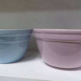 Assorted Vintage Colored Pottery Mixing Bowls