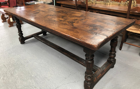 Early 19th Century French Figured Elm Farmhouse Table