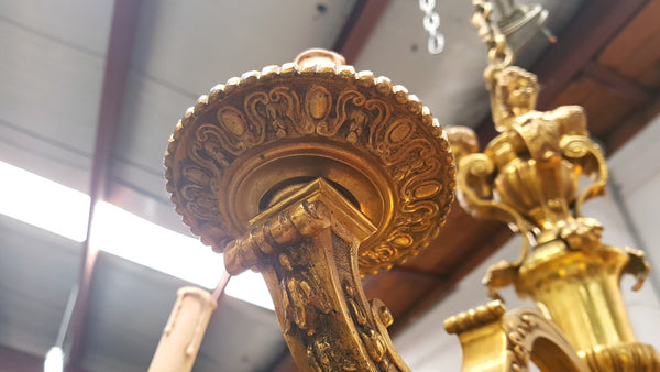 French Napoleon III Gilt Bronze Chandelier