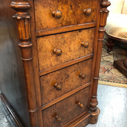 Lovely Pair Of Victorian Burr Walnut Bedside Cabinets