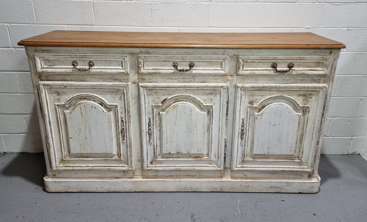 19th Century French Painted Three Door Oak Buffet | Antique & Vintage | Moonee Ponds Antiques | Australia Wide Delivery