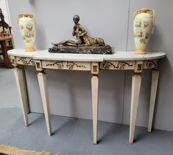 French Louis XVI Style Painted Marble Top Console Table | Antique & Vintage | Moonee Ponds Antiques | Australia Wide Delivery