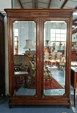 French Louis XVI Style Mirrored Two Door Armoire Wardrobe | Antique & Vintage | Moonee Ponds Antiques | Australia Wide Delivery