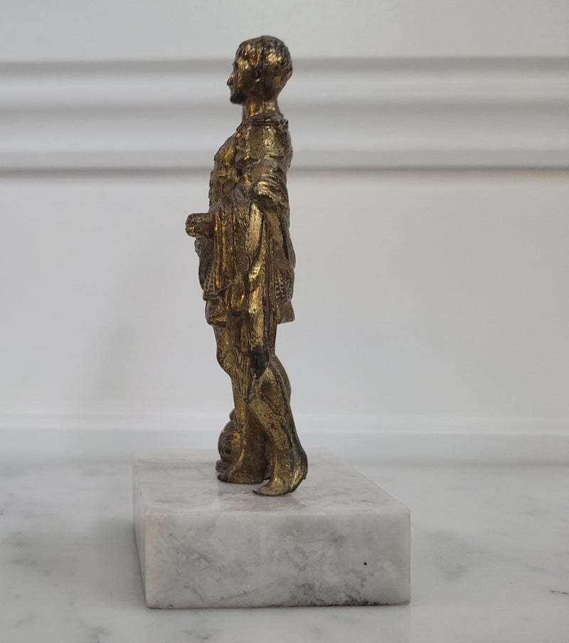 Impressive Vintage cast brass figure of Julius Caesar on a lovely marble base. In great original condition.