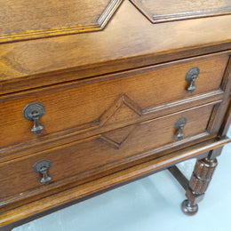 Oak Tudor Style Drop-down Bureau