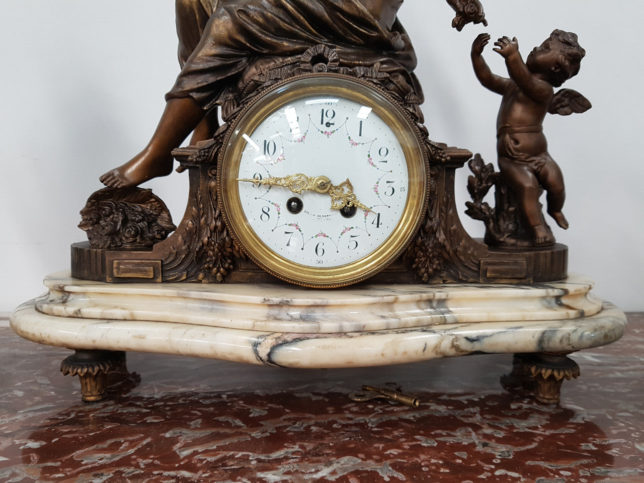 French Three Piece Clock Set Of Women And Cupid | Antique & Vintage | Moonee Ponds Antiques | Australia Wide Delivery