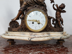 French Three Piece Clock Set Of Women And Cupid | Antique & Vintage | Moonee Ponds Antiques | Australia Wide Delivery
