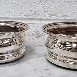 Quality Vintage Sterling Silver wine coasters. London 1969.