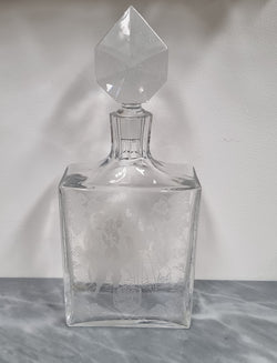 Stunning Baccarat Crystal (France) Engraved (Musketeers) Decanter | Antique & Vintage | Moonee Ponds Antiques | Australia Wide Delivery