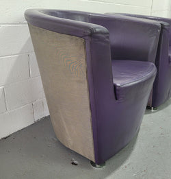 Tacchini Set of Two Parentesi Armchairs With Purple Upholstery | Antique & Vintage | Moonee Ponds Antiques | Australia Wide Delivery