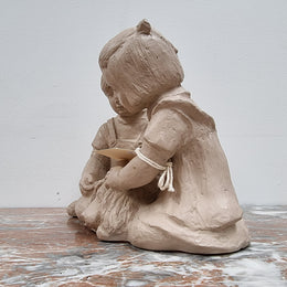Vintage Austin productions signed Patricia Hannon Sculpture, "Boy Girl and Dog" "1981GG183". In good condition please view photos as they help form part of the description.