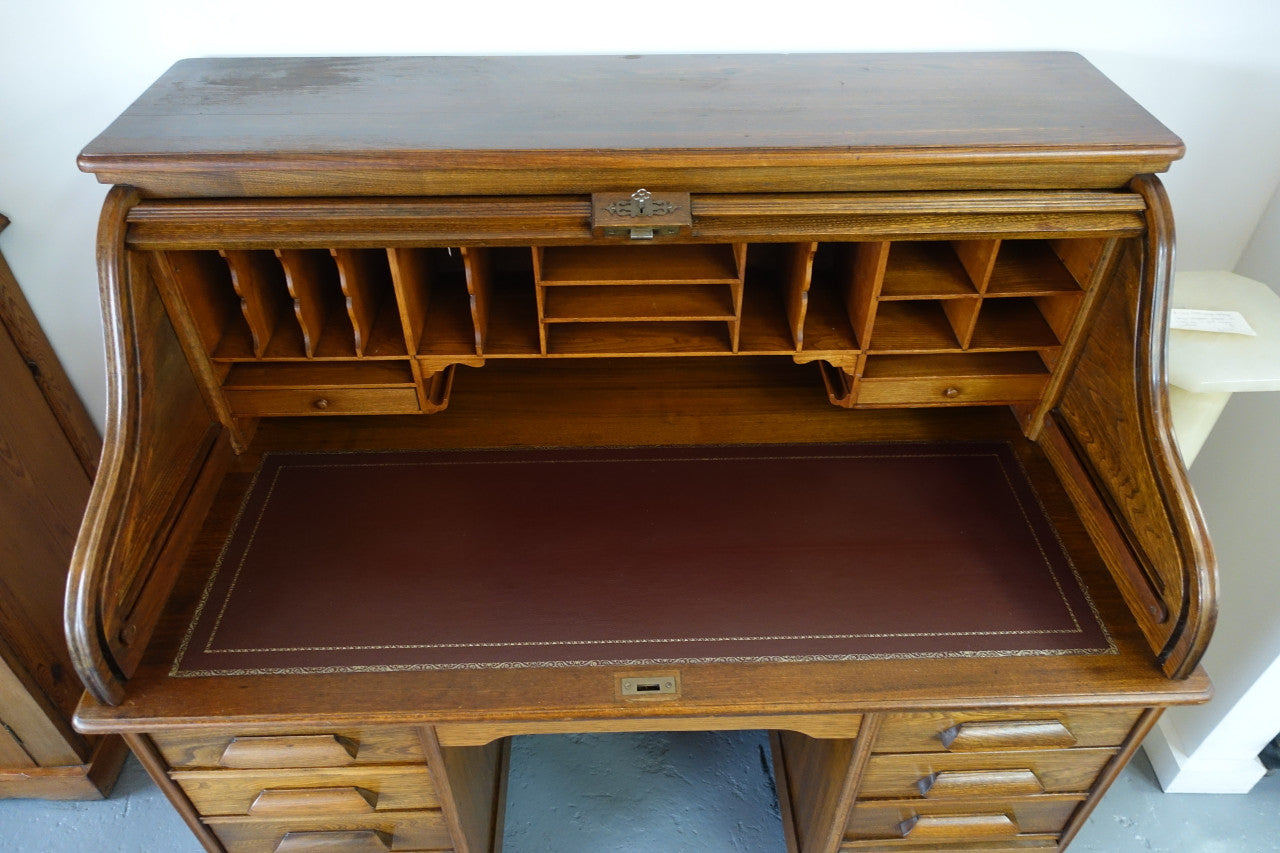 An Antique American Oak Cutler Roll Top Desk | Antique & Vintage | Moonee Ponds Antiques | Australia Wide Delivery