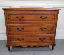 French Louis 15th Style Oak Three Drawer Chest of Drawers With Wooden Top | Antique & Vintage | Moonee Ponds Antiques | Australia Wide Delivery