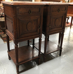 Beautiful Pair of French Marble Top Bedside Cabinets | Antique & Vintage | Moonee Ponds Antiques | Australia Wide Delivery