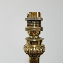 Edwardian Brass and Cast Iron Standard Lamp with Shade