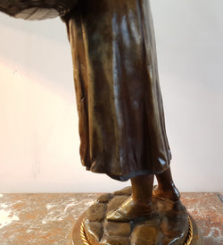 Rare French Bronze "Flower Seller" By Eugene Antoine Aizelin | Antique & Vintage | Moonee Ponds Antiques | Australia Wide Delivery