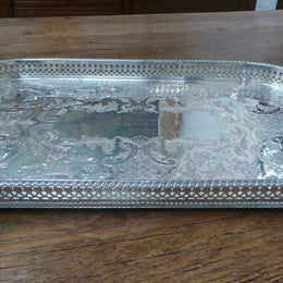 Decorative Silver Plated Rectangular Drinks Tray