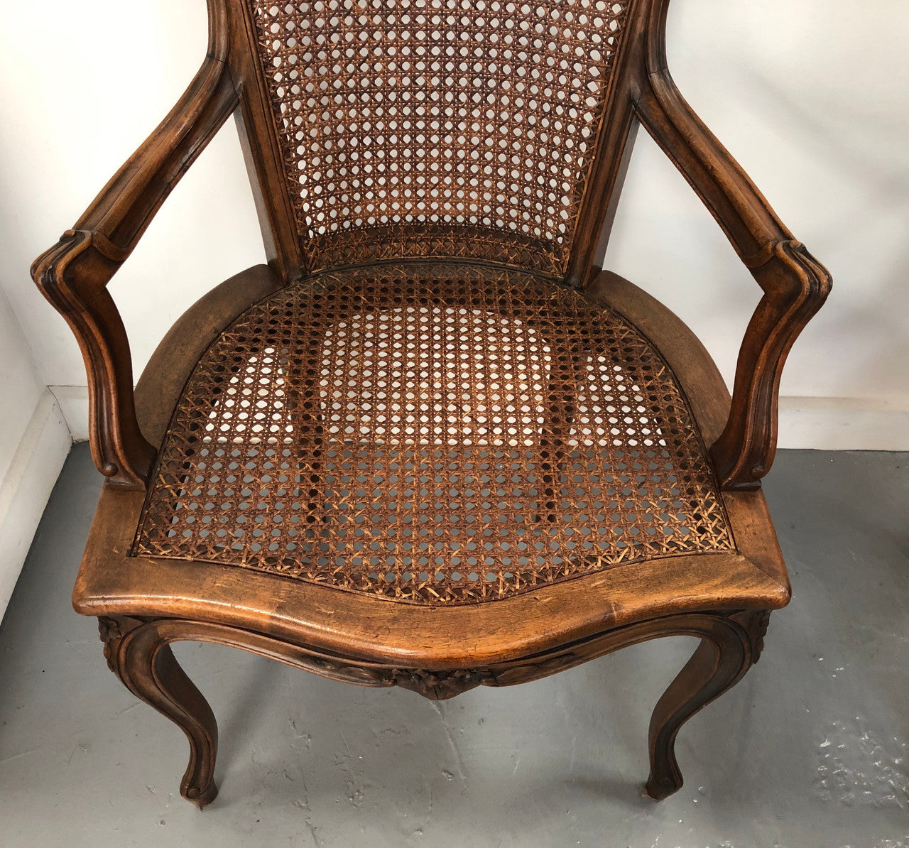Beautiful Pair Of French Walnut Cane Chairs | Antique & Vintage | Moonee Ponds Antiques | Australia Wide Delivery