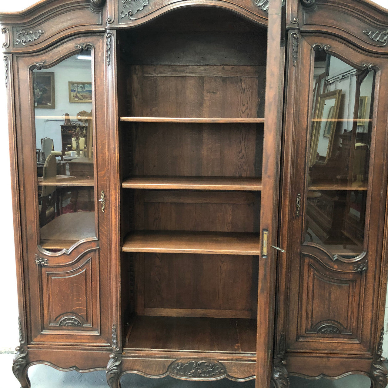 French 19th Century Louis XV Style Three Door Bookcase | Antique & Vintage | Moonee Ponds Antiques | Australia Wide Delivery
