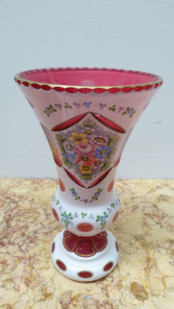 Bohemian Overlay Glass Vase | Antique & Vintage | Moonee Ponds Antiques | Australia Wide Delivery
