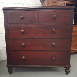 Victorian Cedar Chest Of Five Drawers