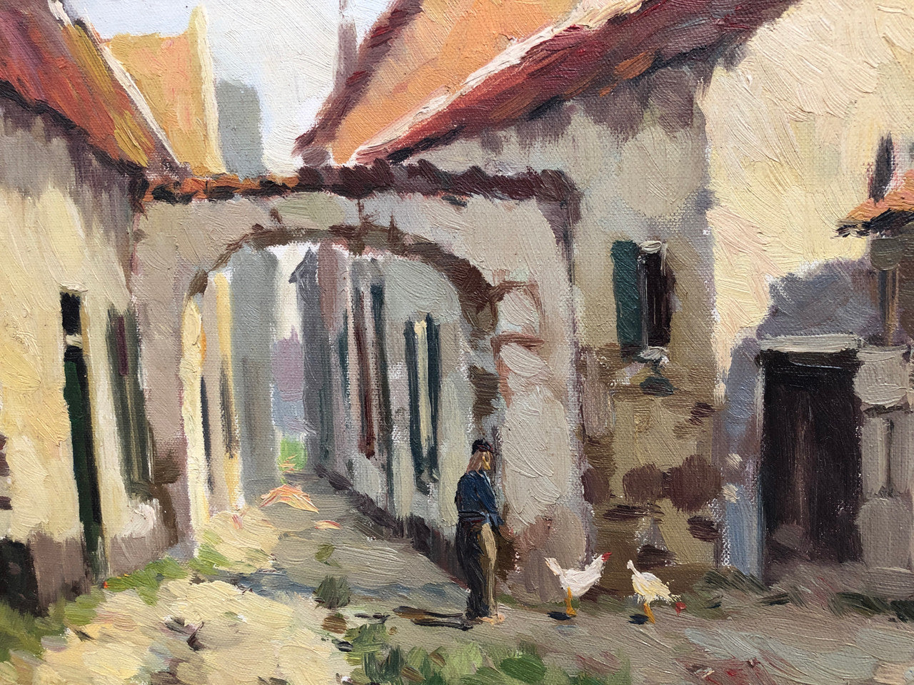 Pair of Vintage Framed French Oil On Canvas of "Village Scenes" | Antique & Vintage | Moonee Ponds Antiques | Australia Wide Delivery