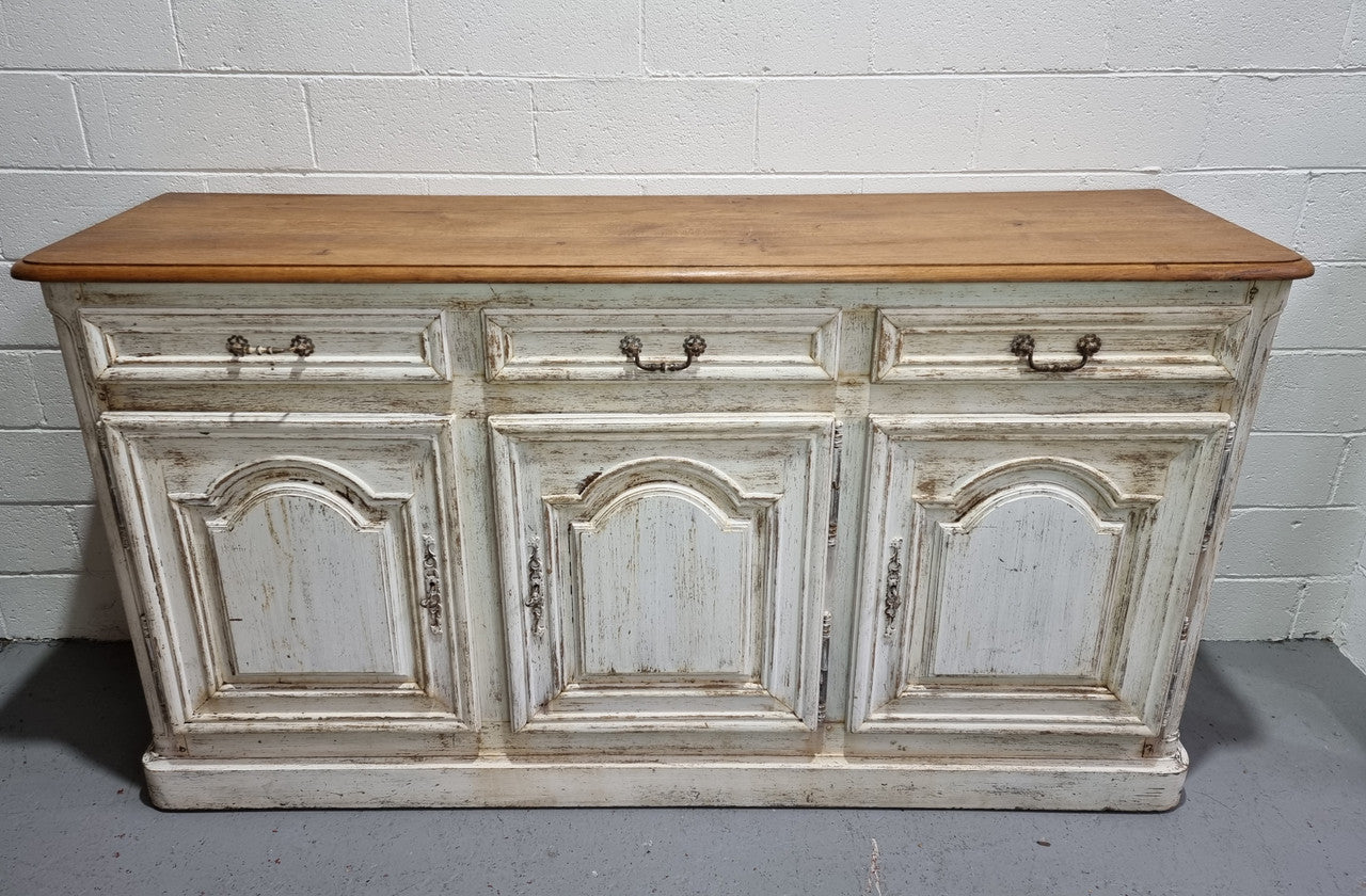 19th Century French Painted Three Door Oak Buffet | Antique & Vintage | Moonee Ponds Antiques | Australia Wide Delivery