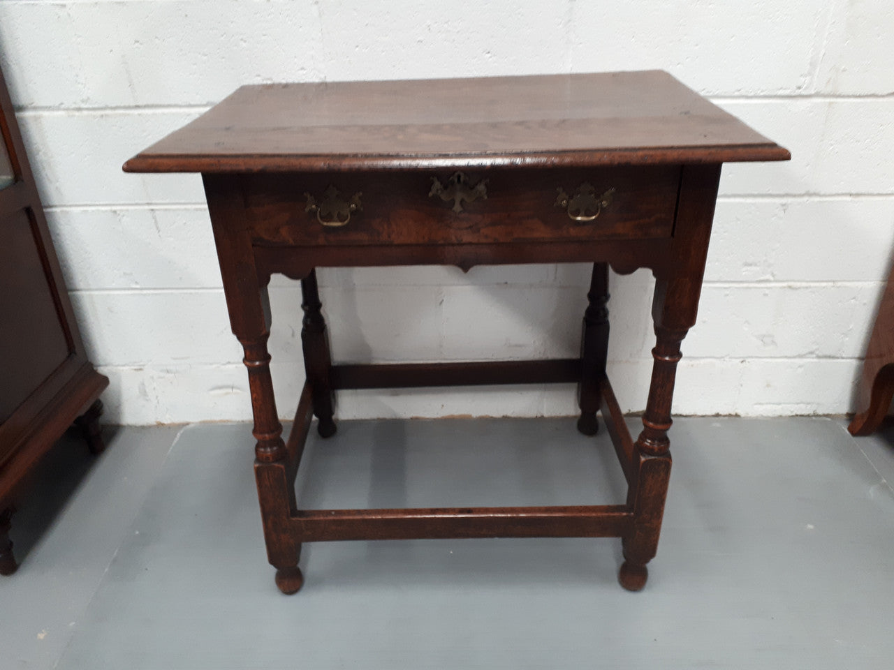 A Late 18th Century French Oak Side Table With Drawer