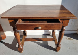 Rustic French Oak Desk with Single Drawer & Turned Legs | Antique & Vintage | Moonee Ponds Antiques | Australia Wide Delivery