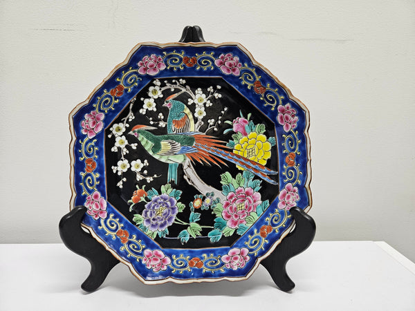 Early 20th century Chinese Famille Noire plate. It has been sourced locally and is in good original condition. Please view photos as they help form part of the description.