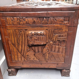 Impressive Carved Camphor Wood Chest