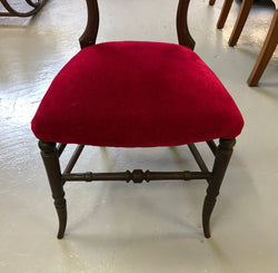 Edwardian Bedroom Chair With Red Upholstery | Antique & Vintage | Moonee Ponds Antiques | Australia Wide Delivery
