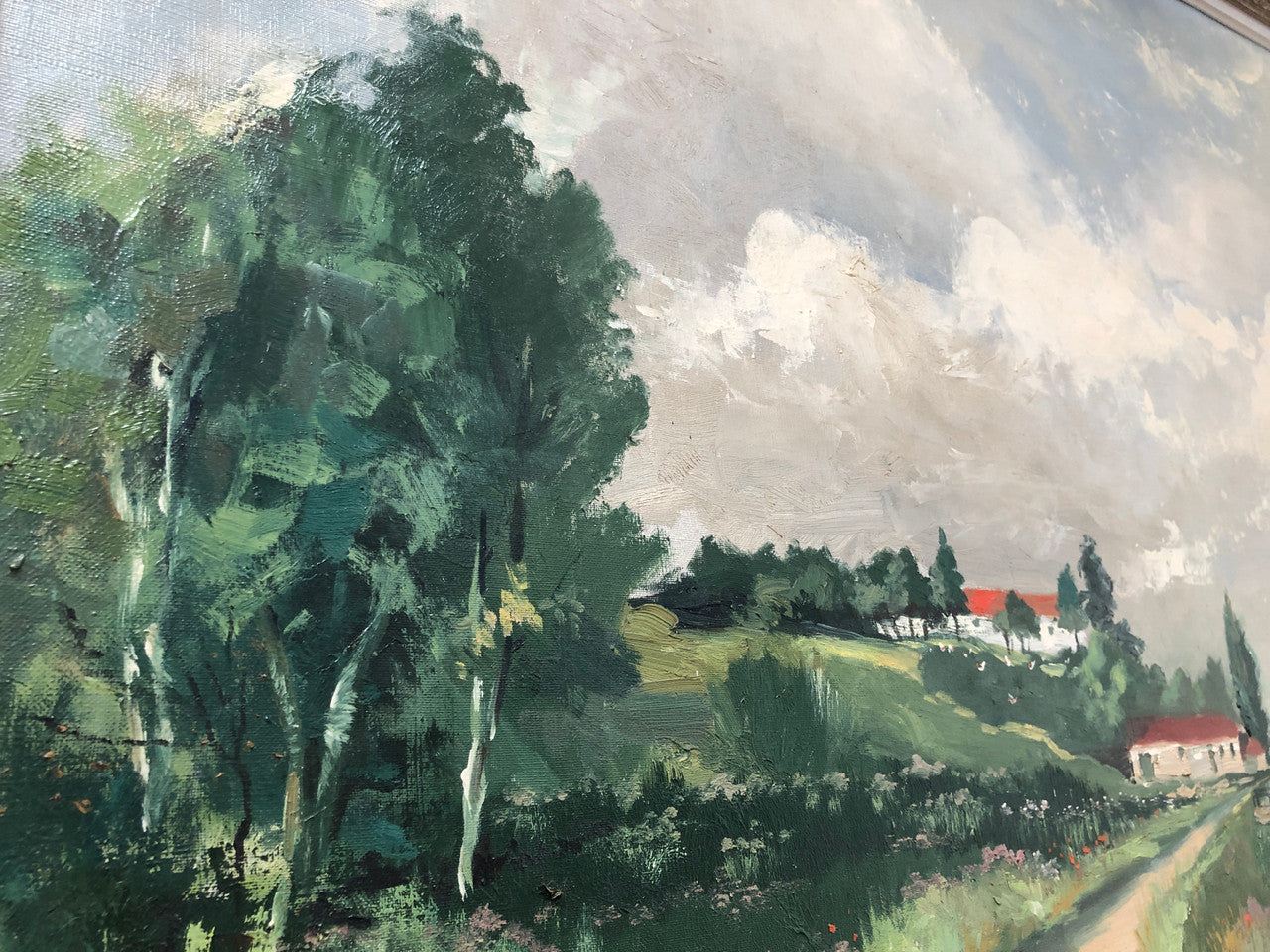 Beautiful French Signed Oil on Canvas of a Country Scene | Antique & Vintage | Moonee Ponds Antiques | Australia Wide Delivery