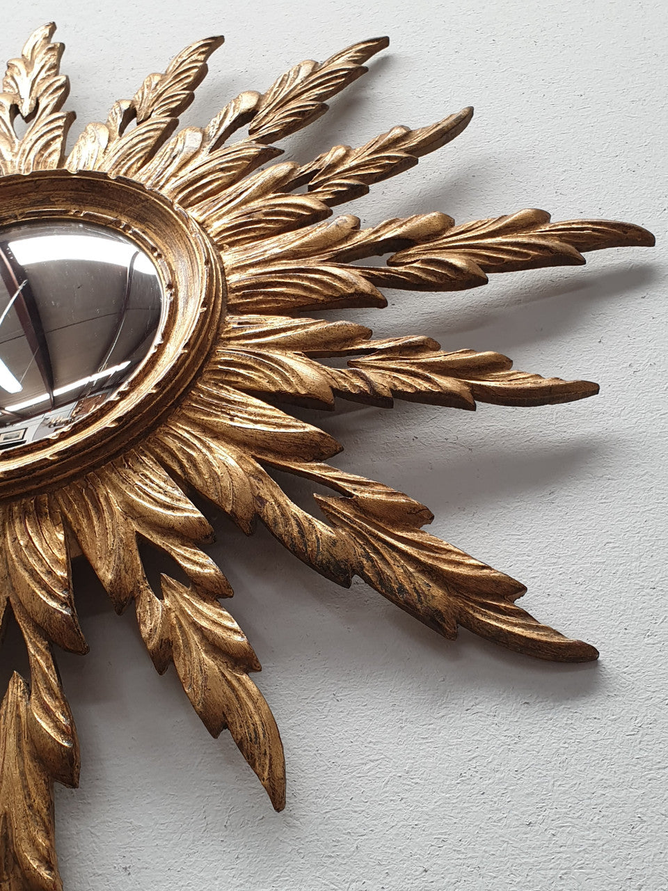 Gilt Wooden Convex Star Mirror | Antique & Vintage | Moonee Ponds Antiques | Australia Wide Delivery