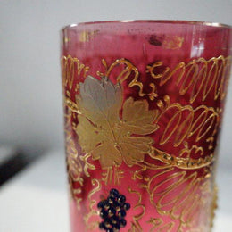 Bohemian Moser Style Cranberry Art Glass-3