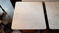 Pair Of French Oak & White Marble Top Bedsides | Antique & Vintage | Moonee Ponds Antiques | Australia Wide Delivery