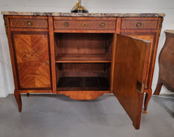 19th Century French Marquetry Inlaid Kingwood Marble Top Credenza | Antique & Vintage | Moonee Ponds Antiques | Australia Wide Delivery